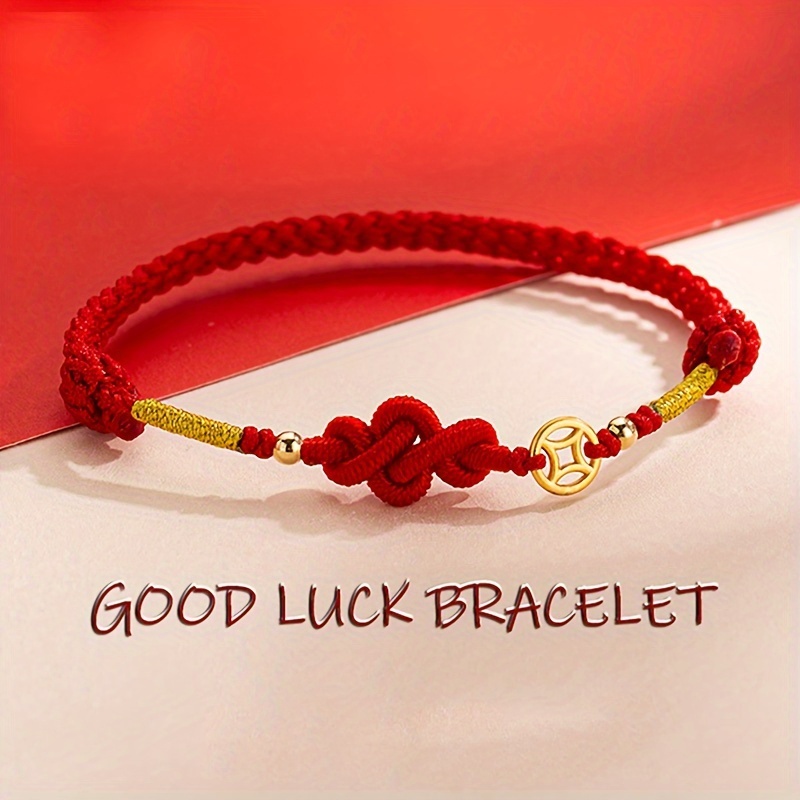 

1pc Chinese- Polyester Red Bracelet, Unisex For , &