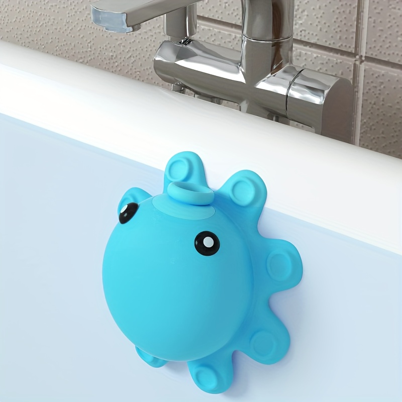 

1pc Bathtub Overflow Drain Cover, Silicone Bathtub Drain Cover, Octopus Shaped Bathtub Overflow Drain Plug With Suction Cup, Adding Deeper Water To The Bathtub, Bathroom Spa Accessories