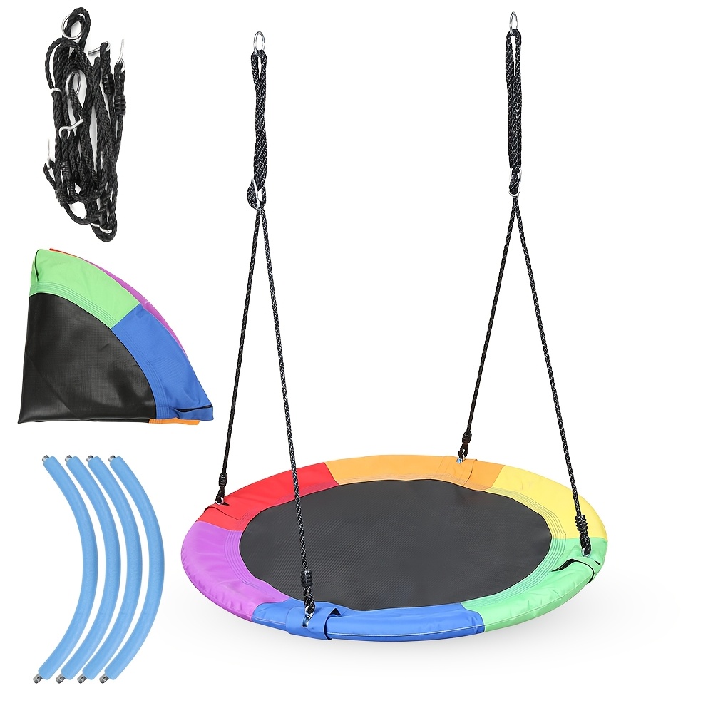Nest Swing 100 To 160cm Swing Round Swing Flat-bottom Swing Hanging Swing Garden Swing Bright Colors Weight Capacity Up To 150kg