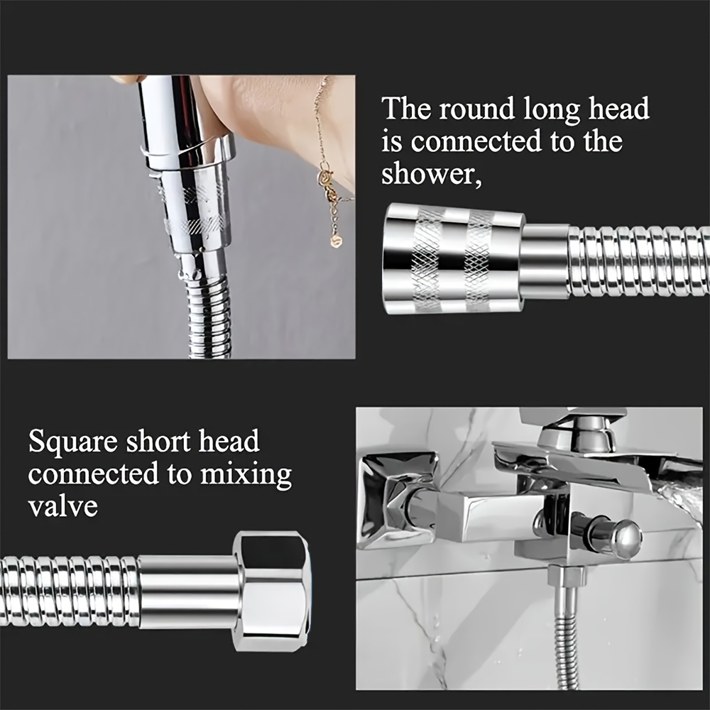 Flexible Anti-Twist Shower Hose, Leak-Proof Replacement Pipe