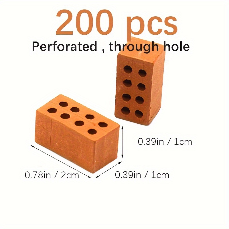 200pcs reusable square brick model with 8 3 non penetrating holes soil material architectural students enthusiasts   model for   model houses skills   educational tool durable construction