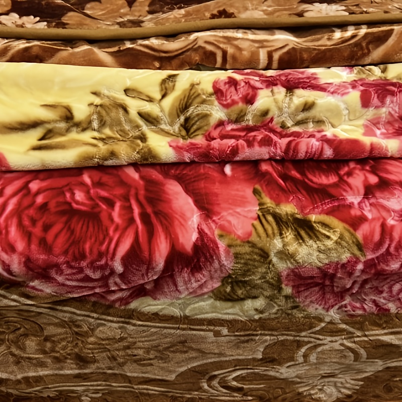 new super soft 2ply 2side mink style brown color embossed queen size blanket warm and heavy   season no fading no shrink washing washable size 75x87inch weight 6 5lbs details 8