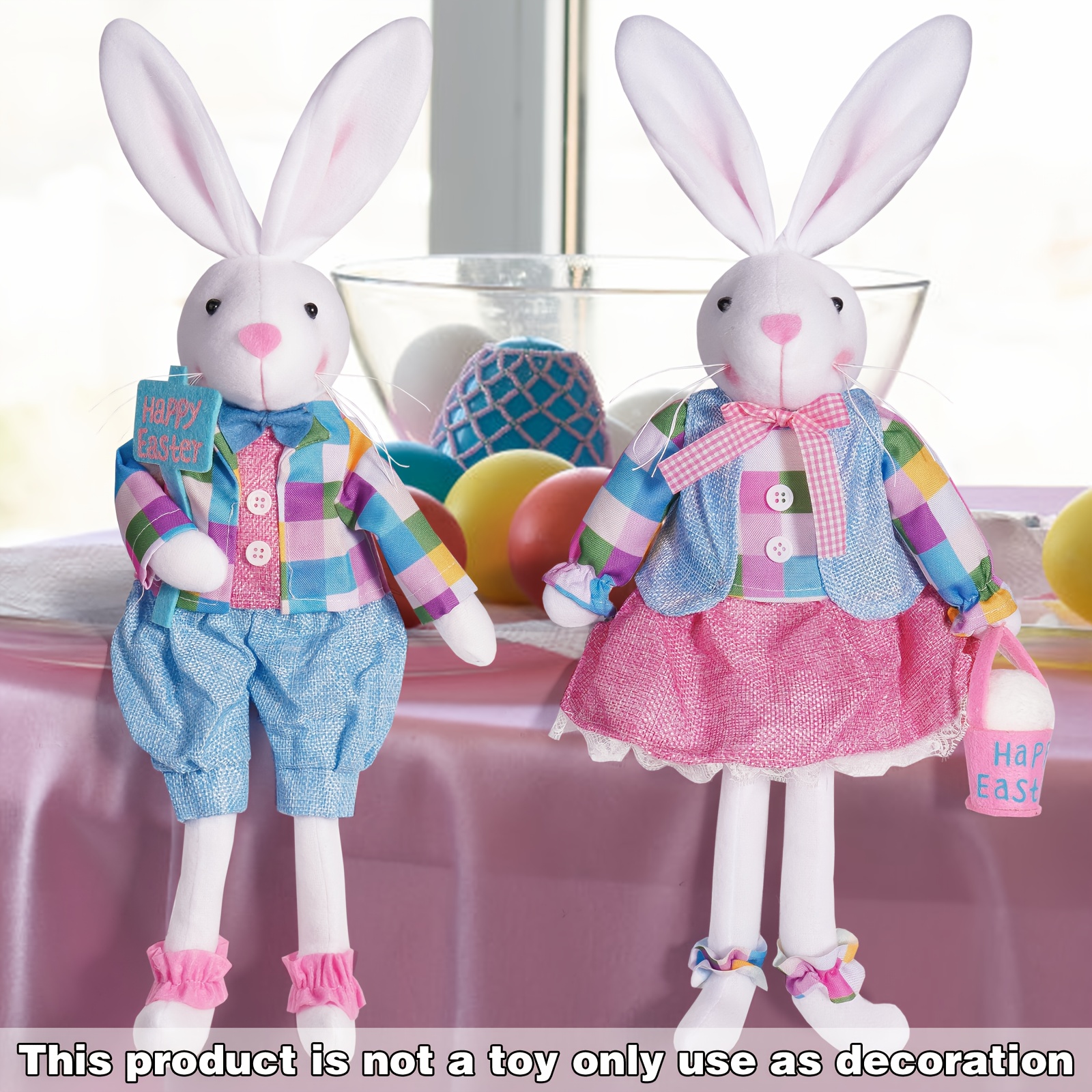 

Easter Decor - Sitting Rabbit Tabletop Ornament For Home & Party Decoration