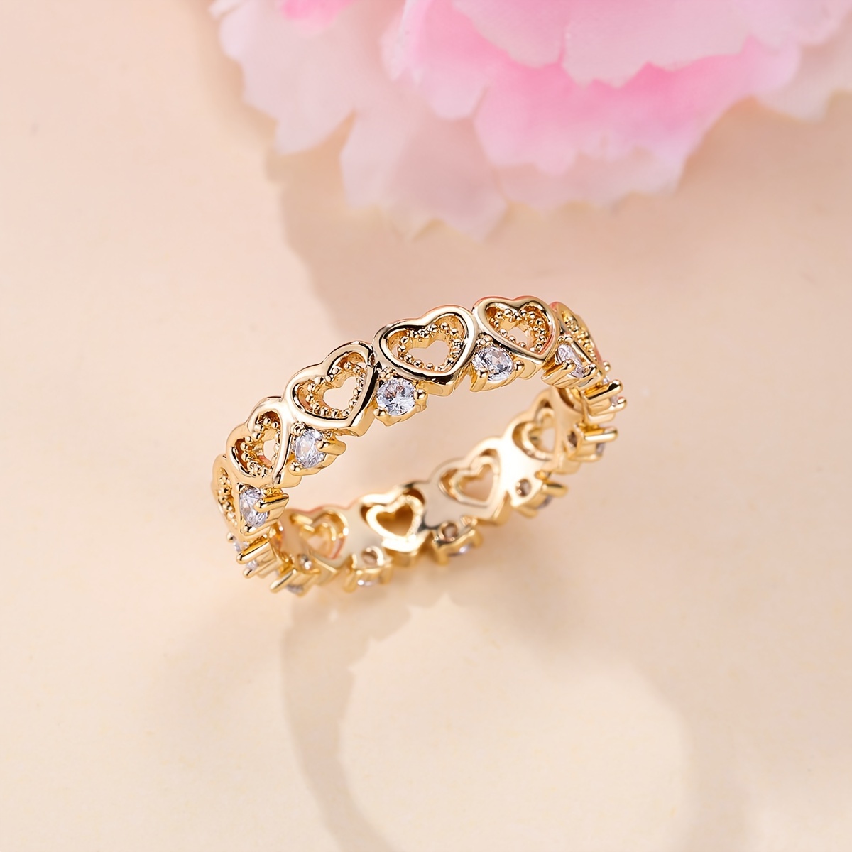 Women's Heart-Shaped Zirconia Ring, Chic & Versatile