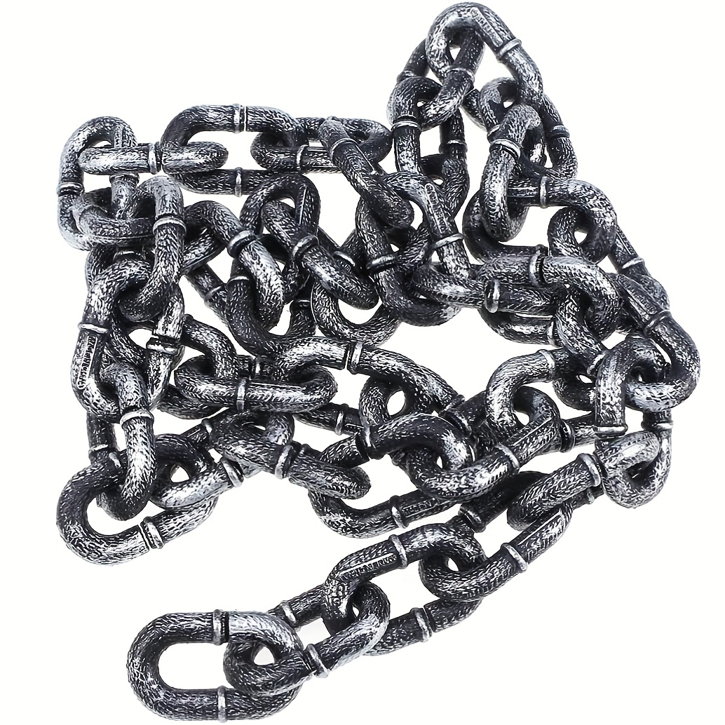 Image of Realistic Halloween Theme Large Chain - 39.37 Inch Durable Plastic Jail Chain For Party Decorations, Holiday Event Additions, Halloween Decorations, Christmas Events And Party Supplies