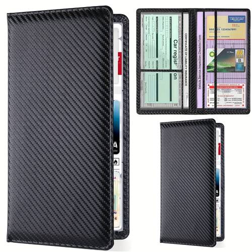 1pc car registration and insurance card holder for women men glove box organizer with magnetic for and protect documents and cards in vehicle
