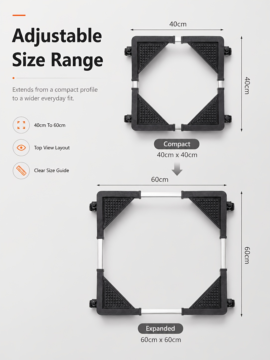 mini fridge stand adjustable furniture stand with 4   washing machine stand base laundry pedestal with horizontally   for dryers washers refrigerators random color Product details 2