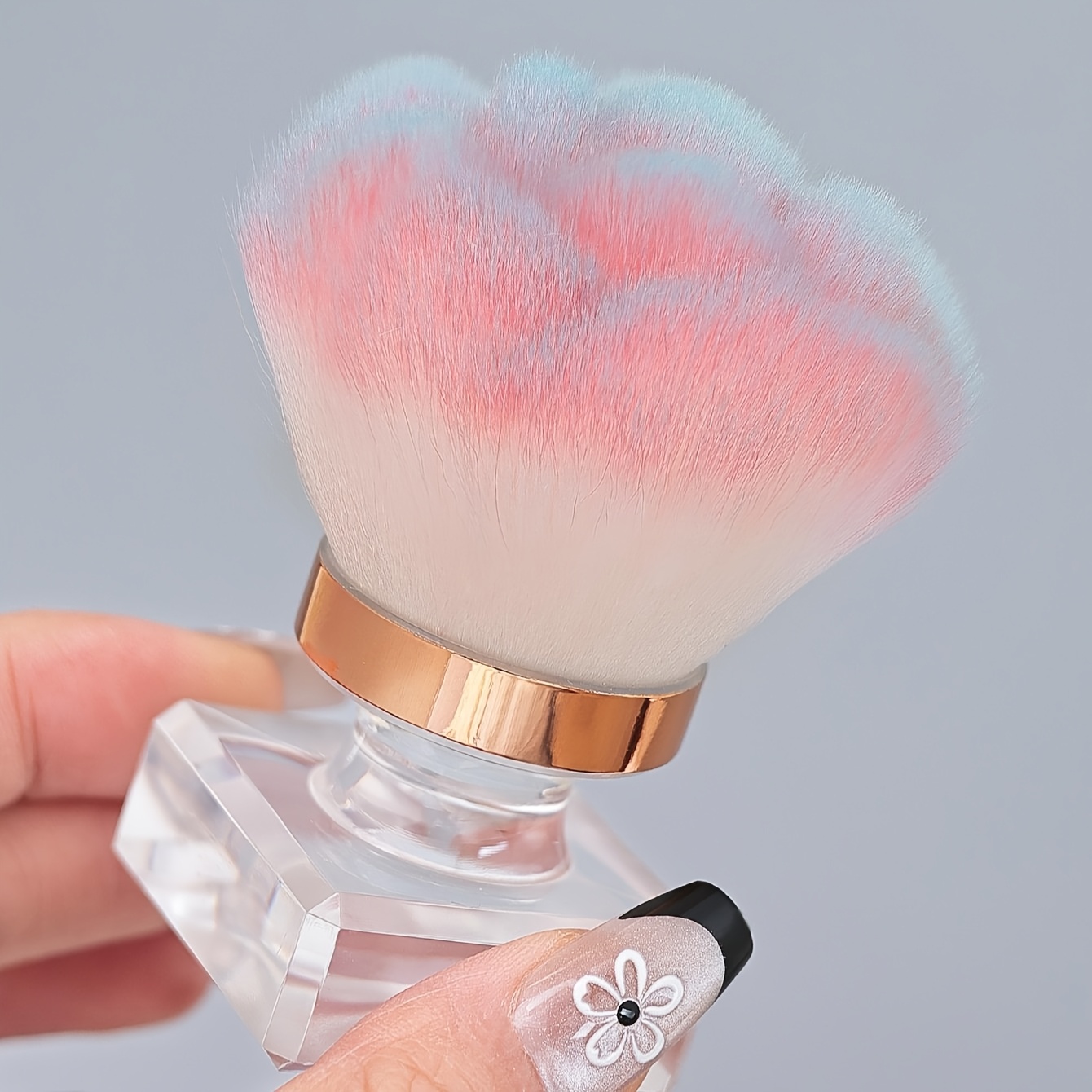 TEMU Brosse à Poussière pour Ongles, Brosse Douce Rose Poudrée, Brosse de Nettoyage pour Poudre et Maquillage, Outil de Nettoyage pour Ongles