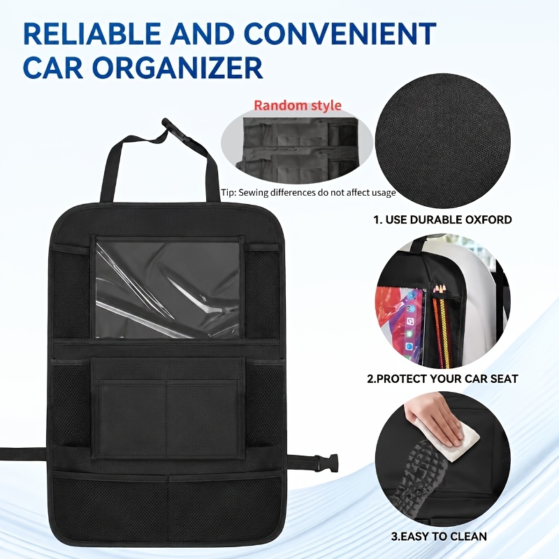 TEMU Bolsa de Almacenamiento para Asiento de Coche, Bolsa de Almacenamiento para Respaldo de Asiento, Bolsa de Almacenamiento Multifuncional, Bolsa