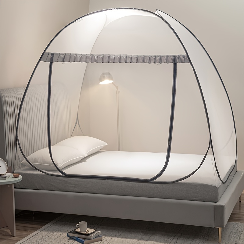 1pc No-installation Mongolian Yurt Wire Net, Easy 1-second Setup, 360° Protection, Foldable Summer Tent Net With Large Space And Reinforced Mesh For Prevention, Bedroom Bedding, Decorative