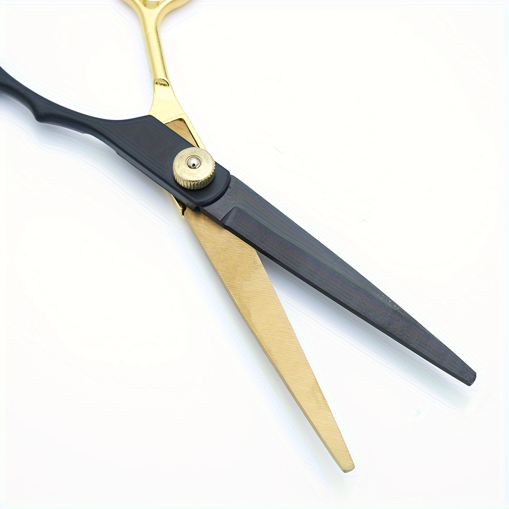 professional hairdressing scissors set black golden thinning shears relaxed texture hair right handed normal hair type hairdressing tools kit details 5