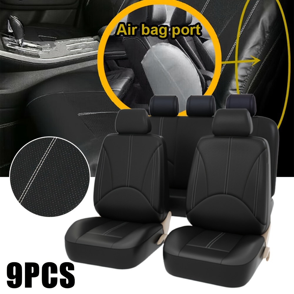 

Universal Pu Leather Car Seat Cover Set - 5 Seats, Sponge-filled Vehicle Seat Protectors, Easy Wash/ Compatible