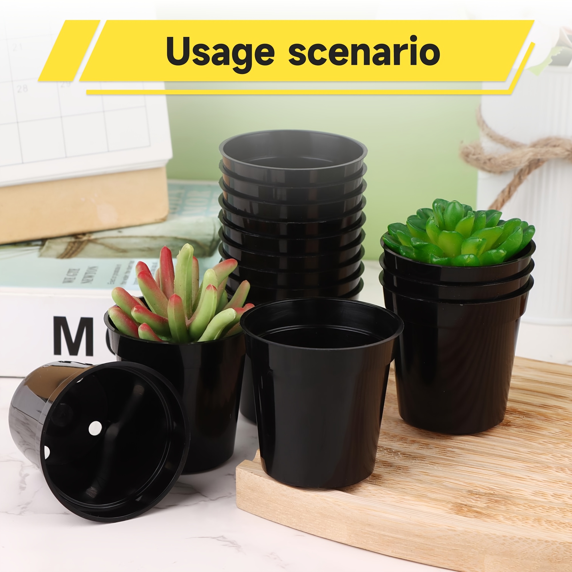 TEMU Plastic Gallon Pots Nursery Pots Flower Pots Plant Growing Pots Suitable For Transplanting Seedlings Decorative Reusable Pots Used Indoors And