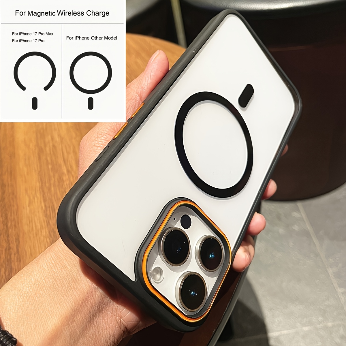 TEMU Phone Case: Luxury Matte Transparent Armor Shockproof Case For Iphone 16 15 14 13 11 12 Pro For Magnetic Wireless Charge Cover