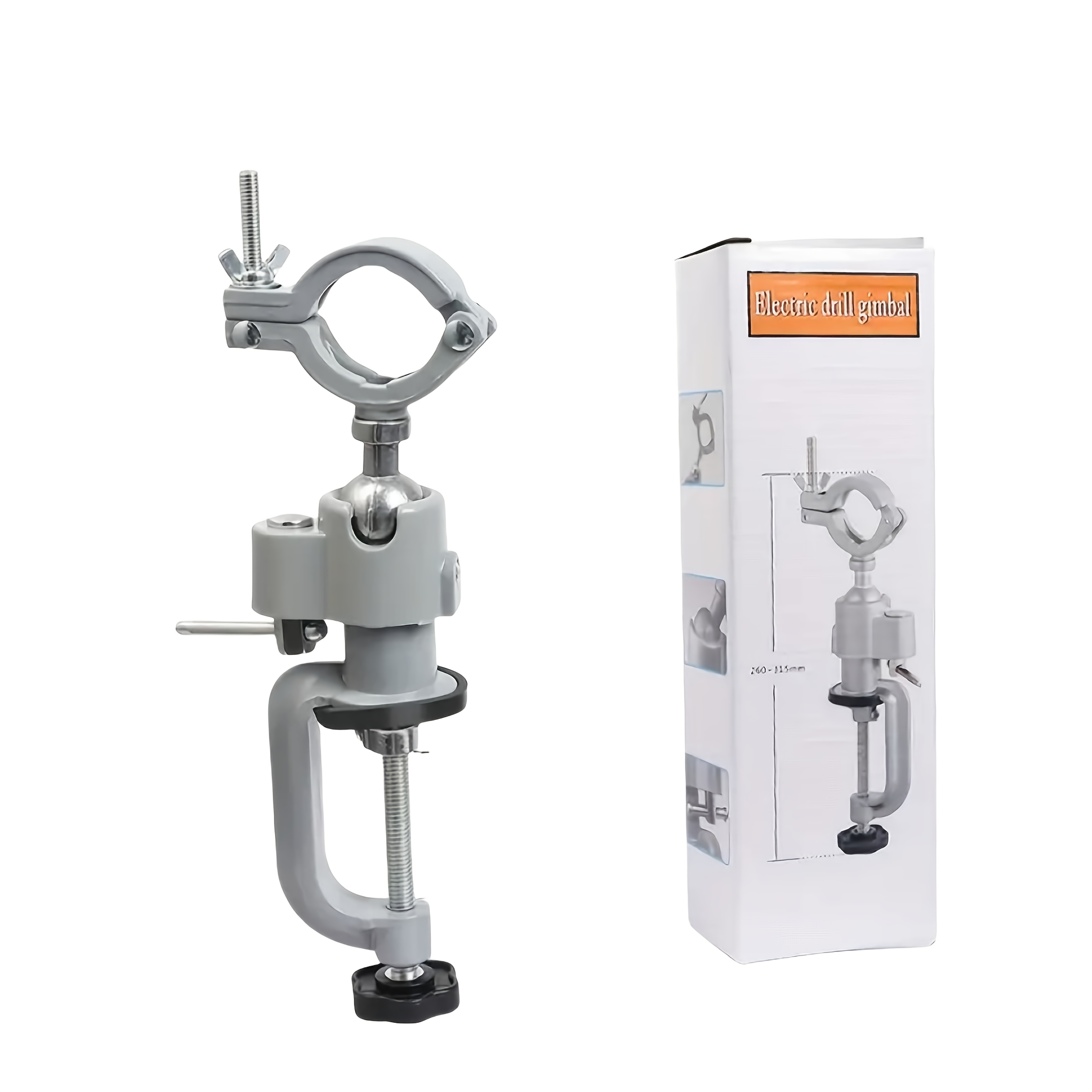 360° Rotating Drill Stand + Grinder Stand 2-in-1 | Metal Clamp With Anti-slip Locking Mechanism | Adjustable Height | Suitable For Home Diy/industrial Use | Safe And Stable Design