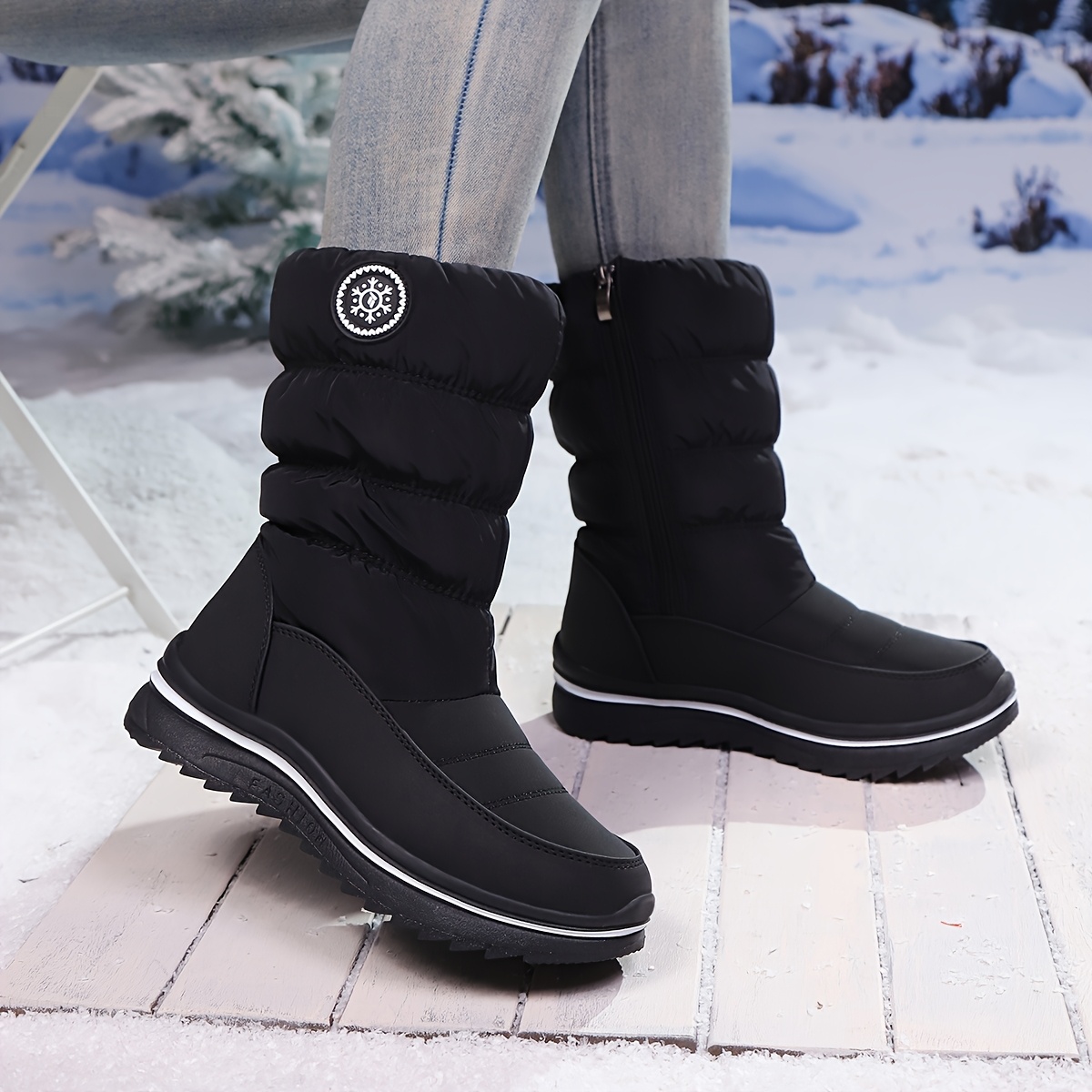 Image of Women's Winter Knight Couple New Thick-soled Non-slip Wear-resistant Hiking Sports Casual Shoes For Motorcycle Warm Outdoor Snow Boots 3