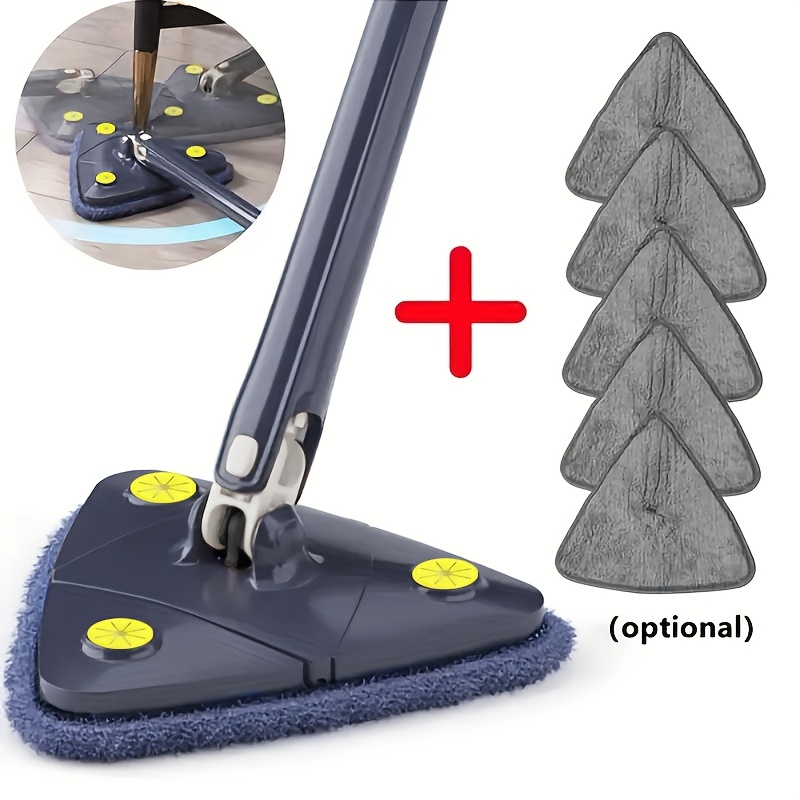 

1pc Rotatable Mop With Extendable Handle, Multi-surface Cleaning Tool For Tub, Tile, Floor, Wall, And Glass - Fit