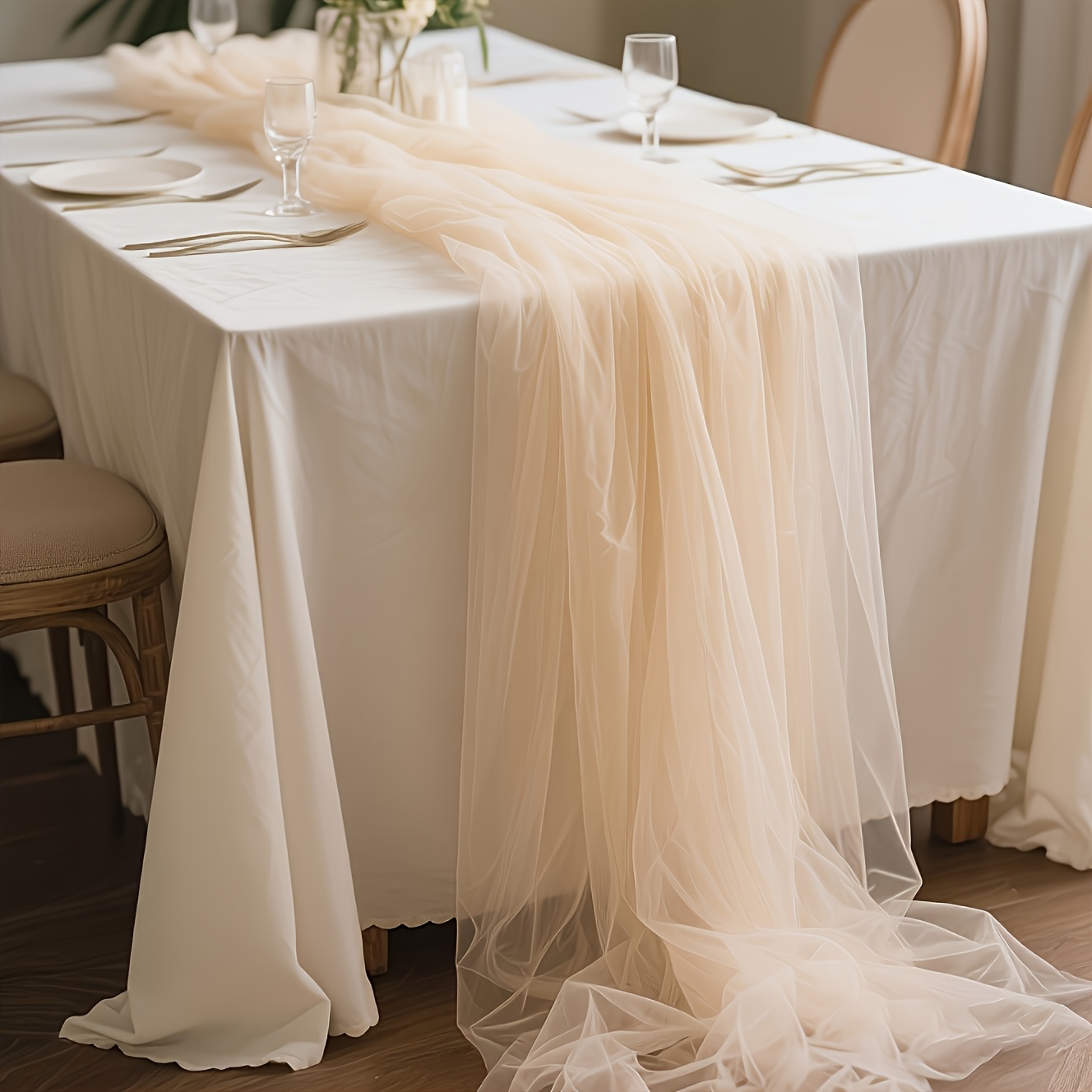TEMU 1 Roll -colored Tulle Fabric Suitable For Wedding & Party Decorations, Sheer Lightweight Mesh Curtain Arch Backdrop, -proof Indoor/outdoor