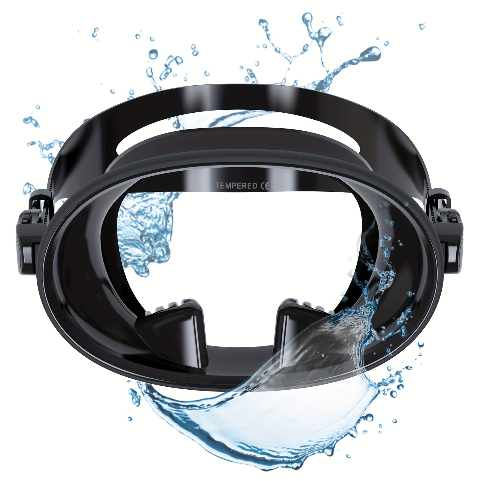 

1pc Large Frame Clear Diving Mask, Anti-fog Waterproof Swimming Goggles, Suitable For Water Sports Training