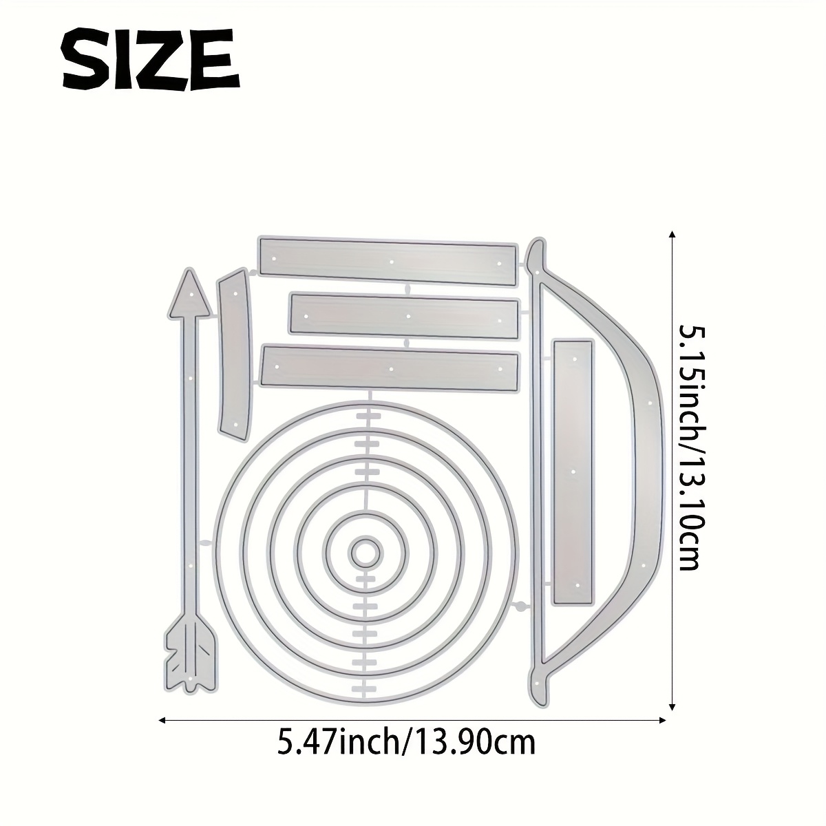 TEMU Outils de Découpe en Fer Style Cible de Tir à - Pour Loisirs Créatifs DIY, Scrapbooking, Fabrication de Cartes et Modèles de Découpe pour Cadres