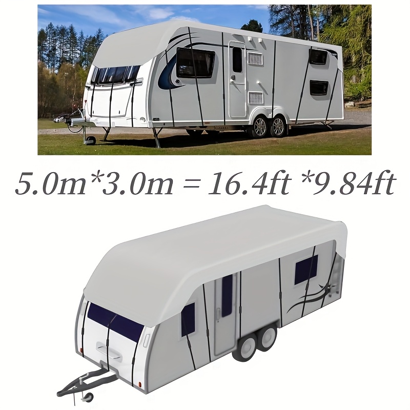 Heavy Duty Rv Roof Cover - Protects Your Motorhome, , , Trailable Car Or Touring Bus, Sun & Pollen Protection, With Storage Bag, Rvs & Trailer Covers