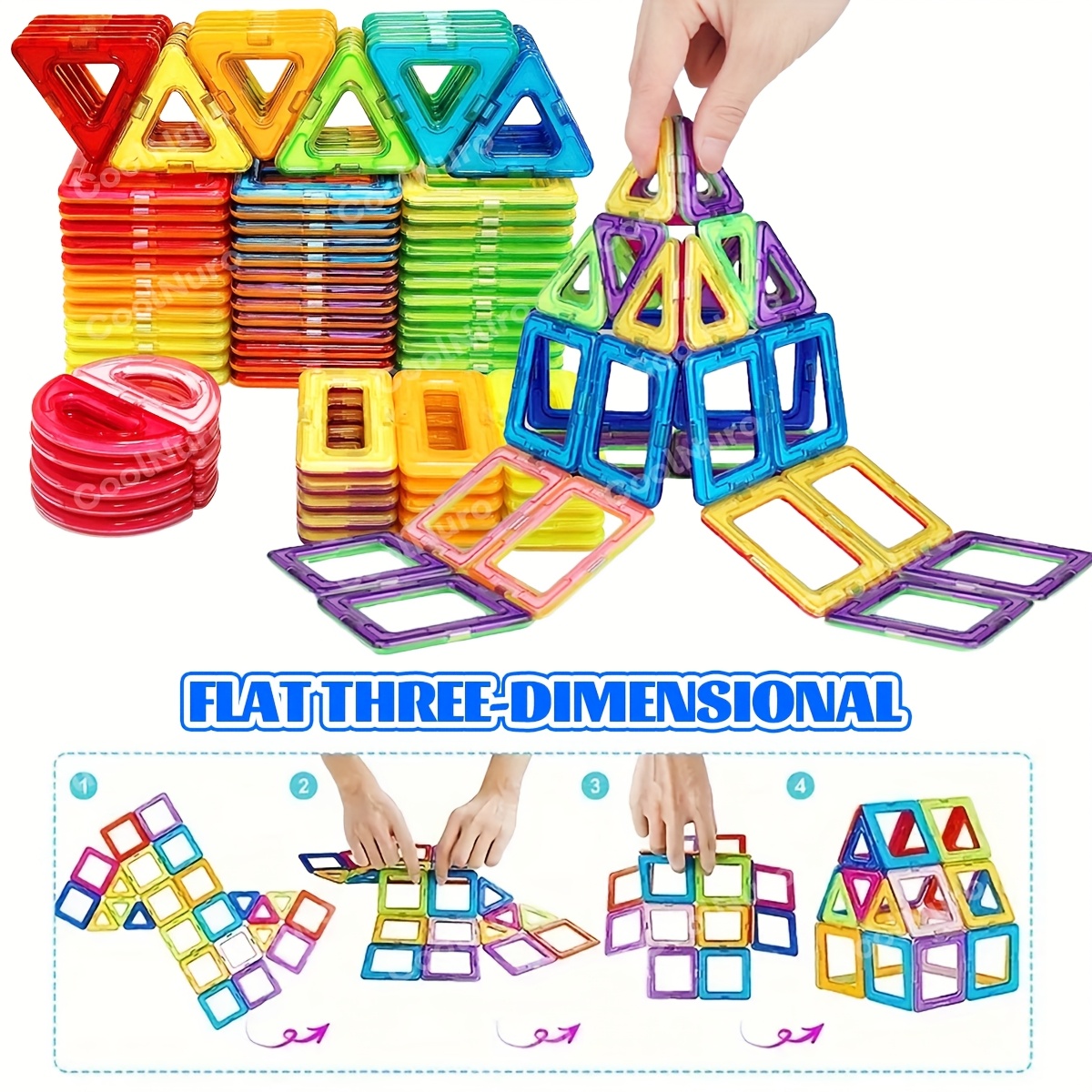 Kinderen Magnetische Bouwblokken Set 40/80/100 stuks, - Afbeelding 4