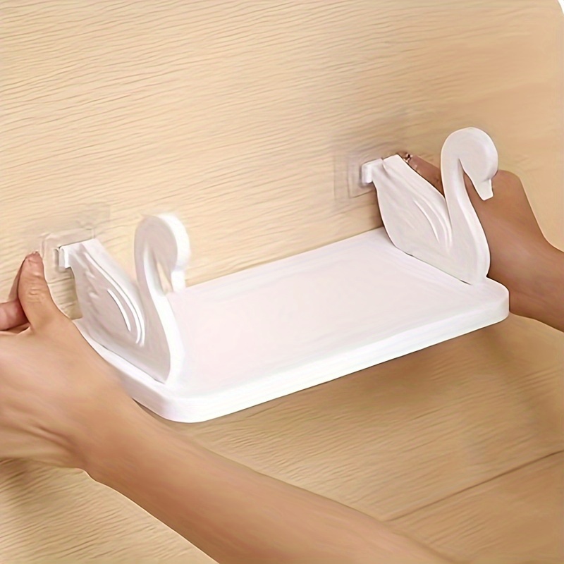 Easy-to-install Swan-shaped Storage Rack - Suitable For Such As Kitchens And Bathrooms - No Metal Pipes Required, Practical Hooks, Bathroom Trays