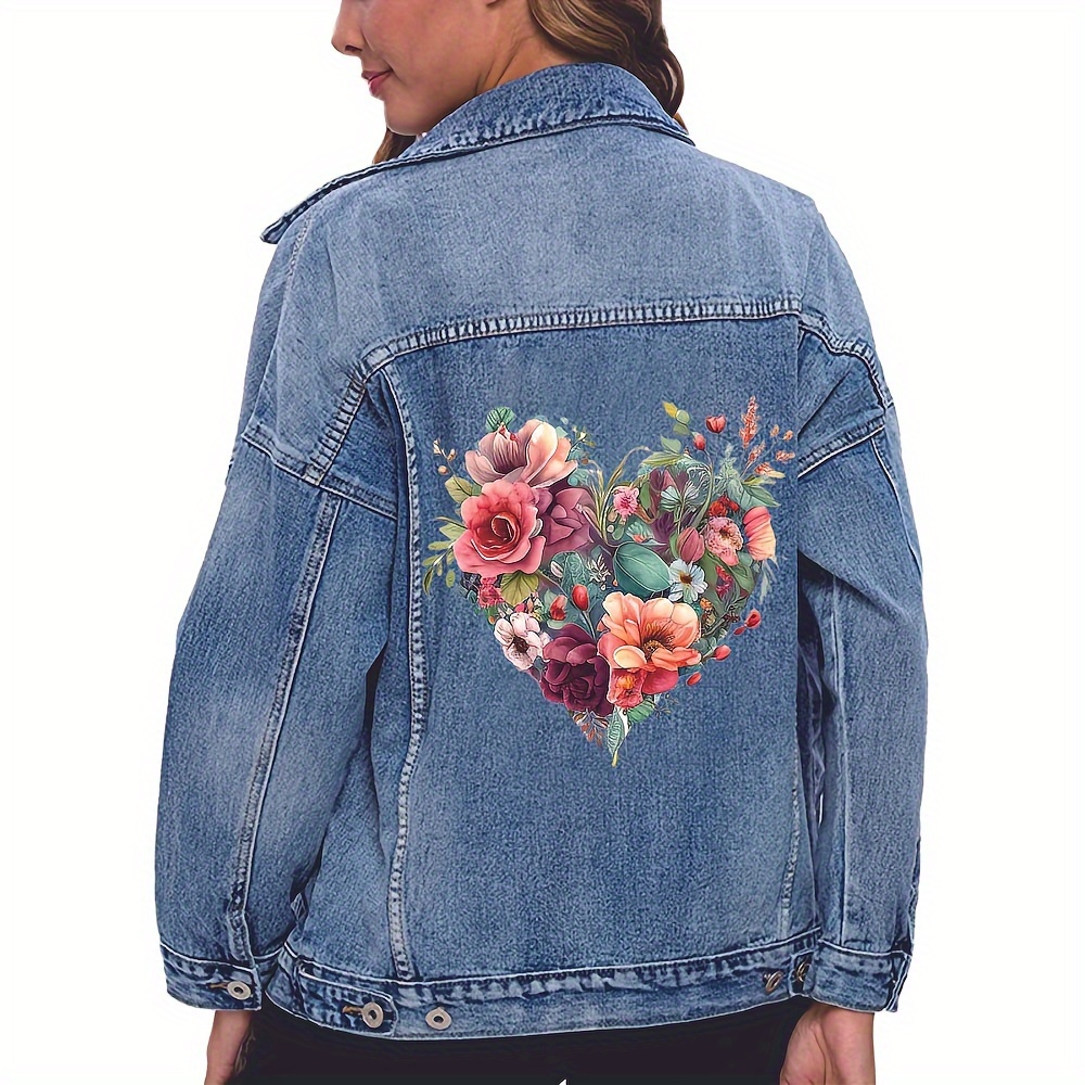 Beautiful Heart Iron Stickers Colorful Flowers Iron Temu