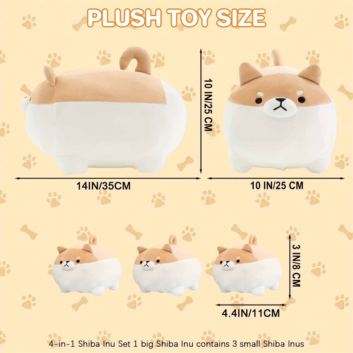 Cute Shiba Inu Plush Toy, Kawaii Soft Stuffed Dog Pillow for Kids And Adults, Squishy Animal Plushie for Home Decor, Cozy Throw Pillow, Adorable Birthday Gift for Girls And Boys
