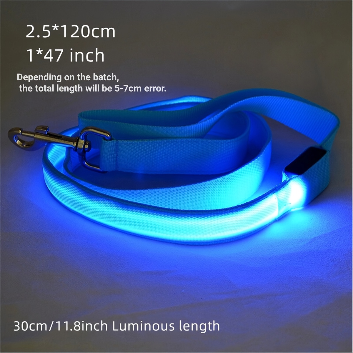 1pc 120cm/ 4ft Night Safety Flashing Light- Led Battery Dog Collar With A Led Dog Leash - Keep Your & On