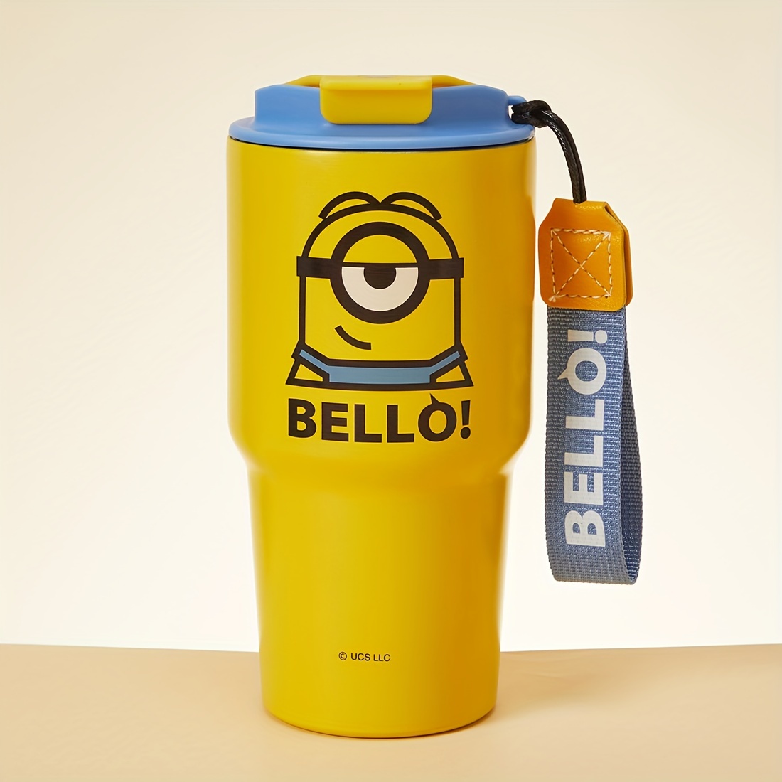 

Miniso Minions Series 500ml Stainless Steel Travel Cup With Carrying Strap - Yellow, & Portable, Featuring Iconic Character Design