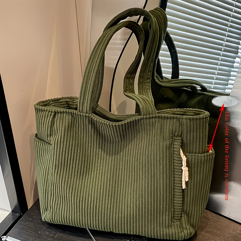 E-shop Damen Neue Cordstoff Große Kapazität Schultertasche Tote Bag Ist Geeignet für Tägliche Pendler Kurztrips zur Aufbewahrung von Handgepäck mit