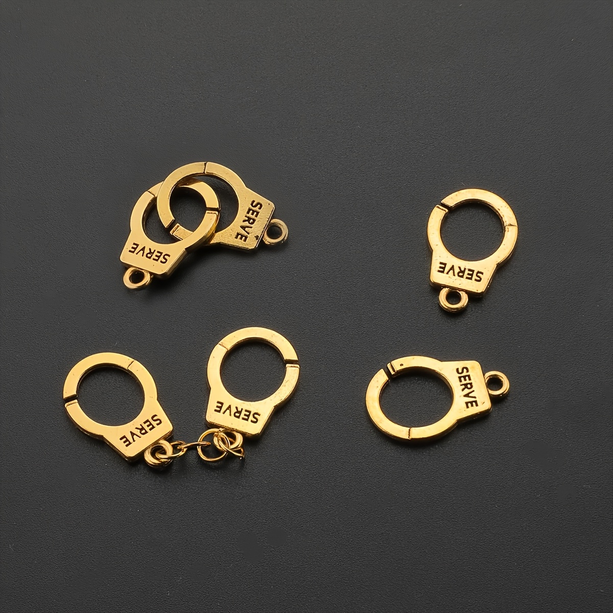 20pcs Charm Handcuff Pendants Alloy Handcuff Shaped Charms