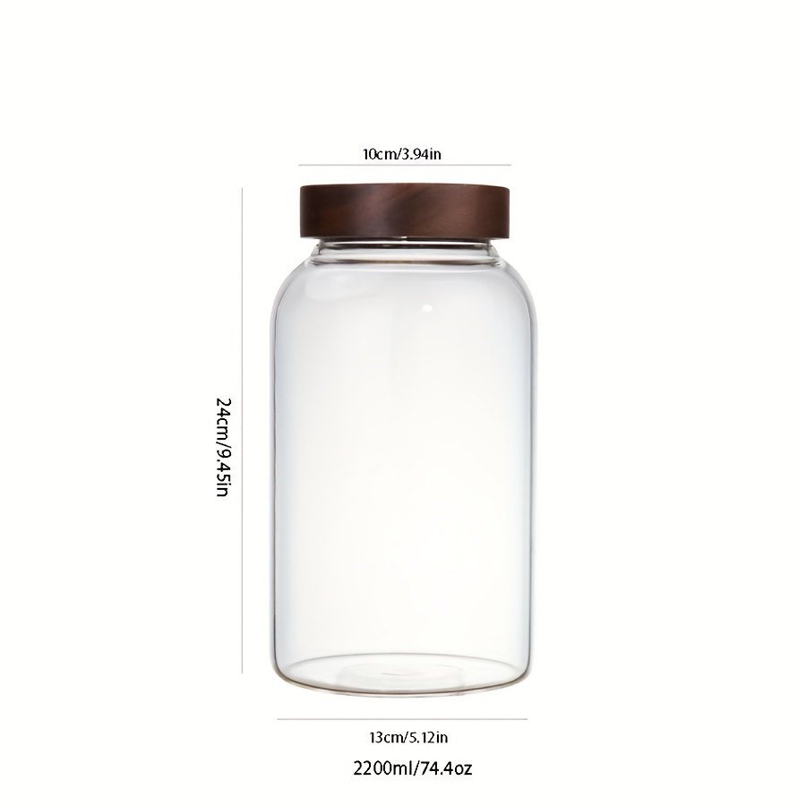 E-shop 1 Stück Großer Glas-Gärbehälter mit Deckel - Luftdicht, auslaufsicher, für Einlegen, Sauerkraut, Weinherstellung, Kombucha - Wiederverwendbar,