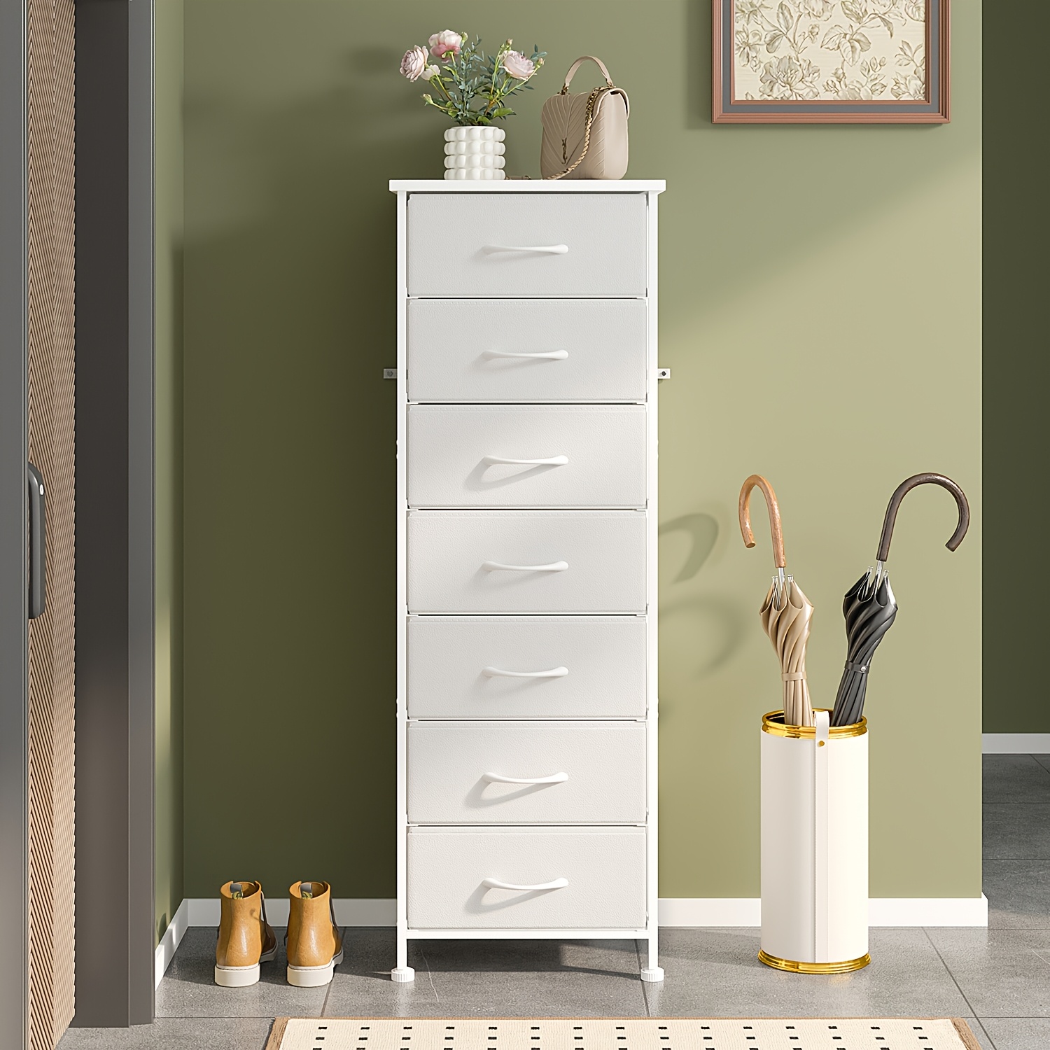 Image of Tomnk 4/6/7 Drawer Chest Of Drawers, Kommode, Space-, Ultra-thin Storage Cabinet, Bedside Table, Home Decor, , Used In Bathrooms, Kitchens, Living Rooms, Etc., Multiple Needs, 3 Colors