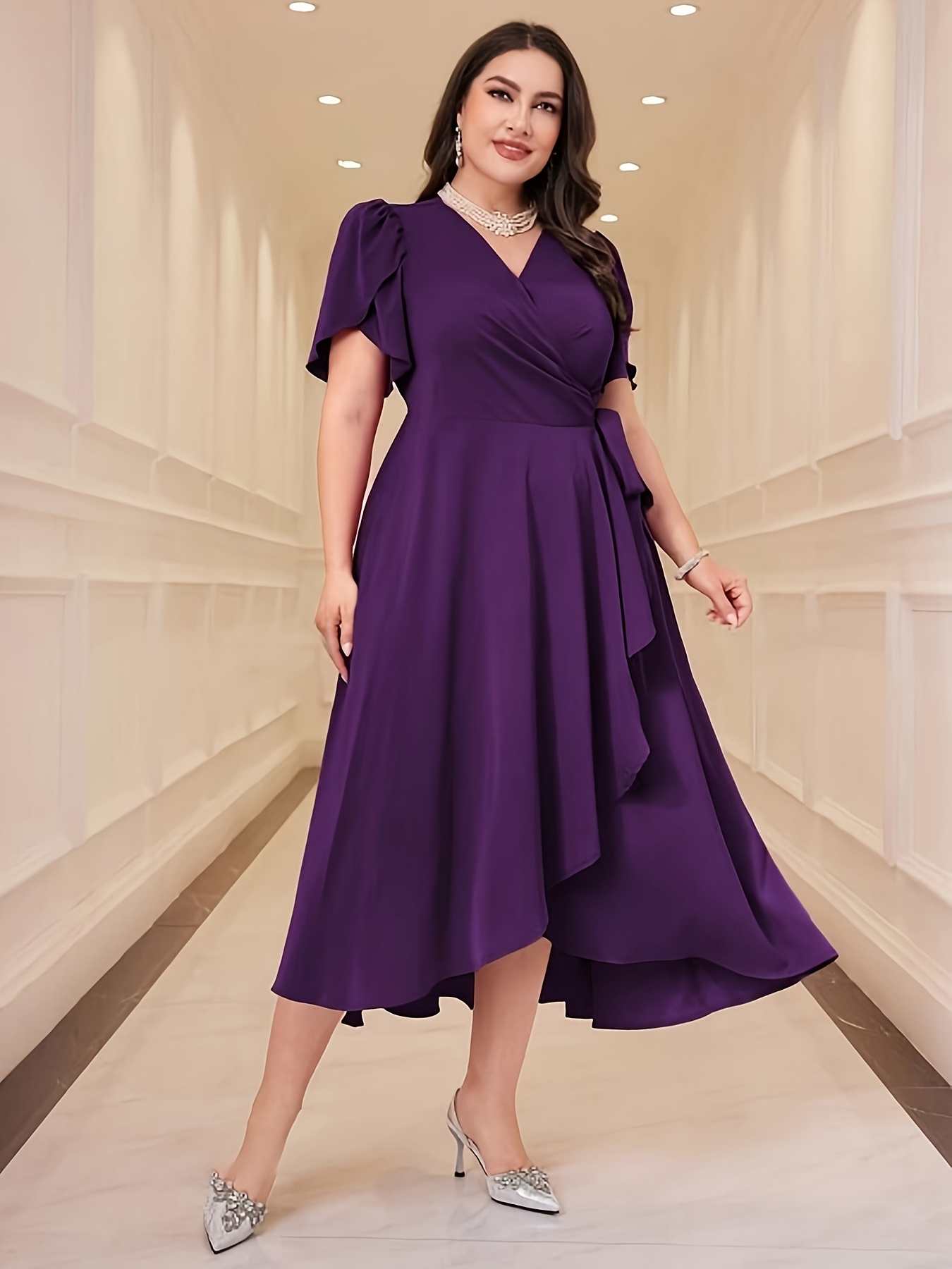 strapless open back dress Exclusive Formal Dress Shoe Purple 6788 – Unique Design Menswear main image 0