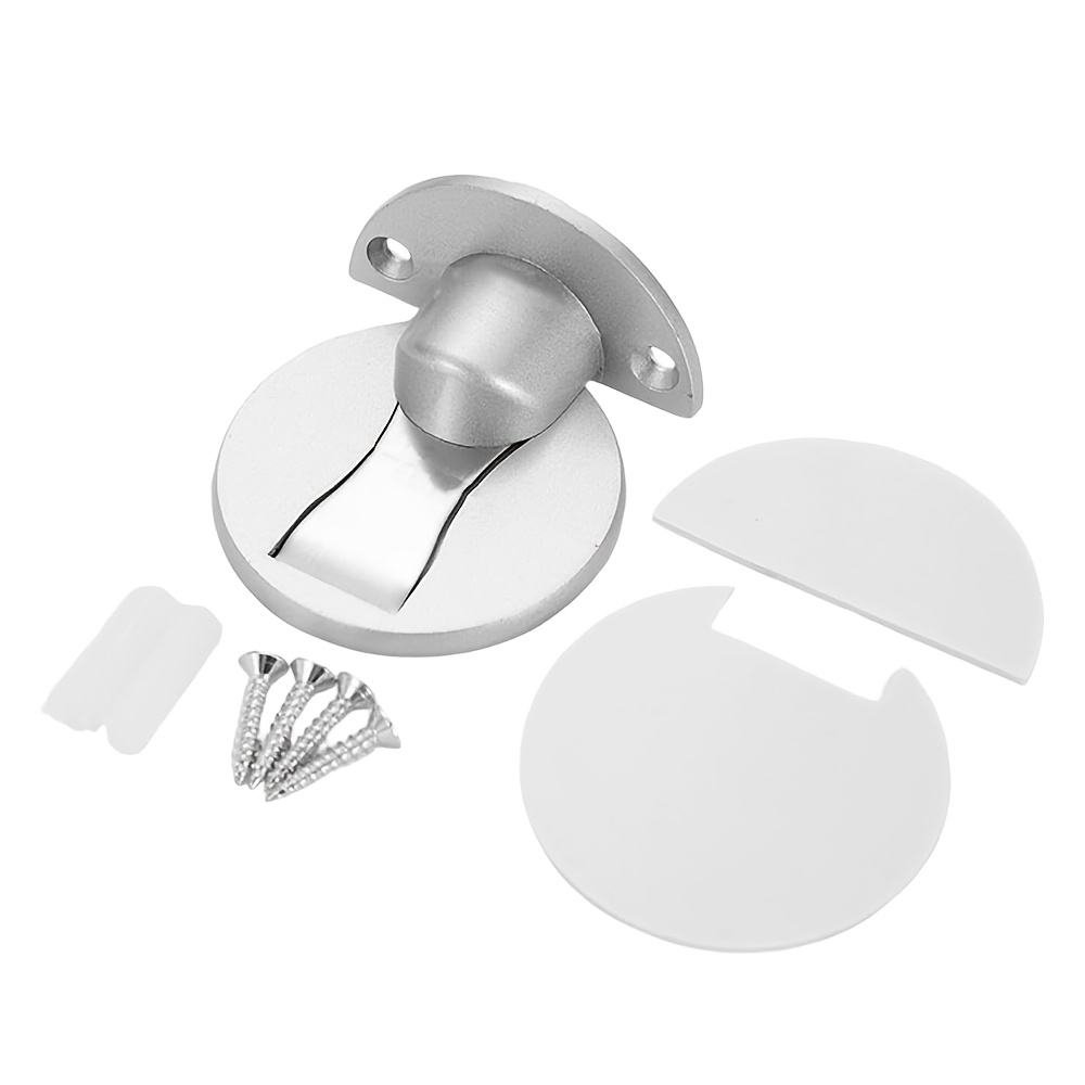 TEMU Single Magnetic Door Stop, Brushed Magnetic , Floor-mounted Metal Magnetic Door Catch, Discreet Door Holder With Adhesive, Heavy-duty Stainless