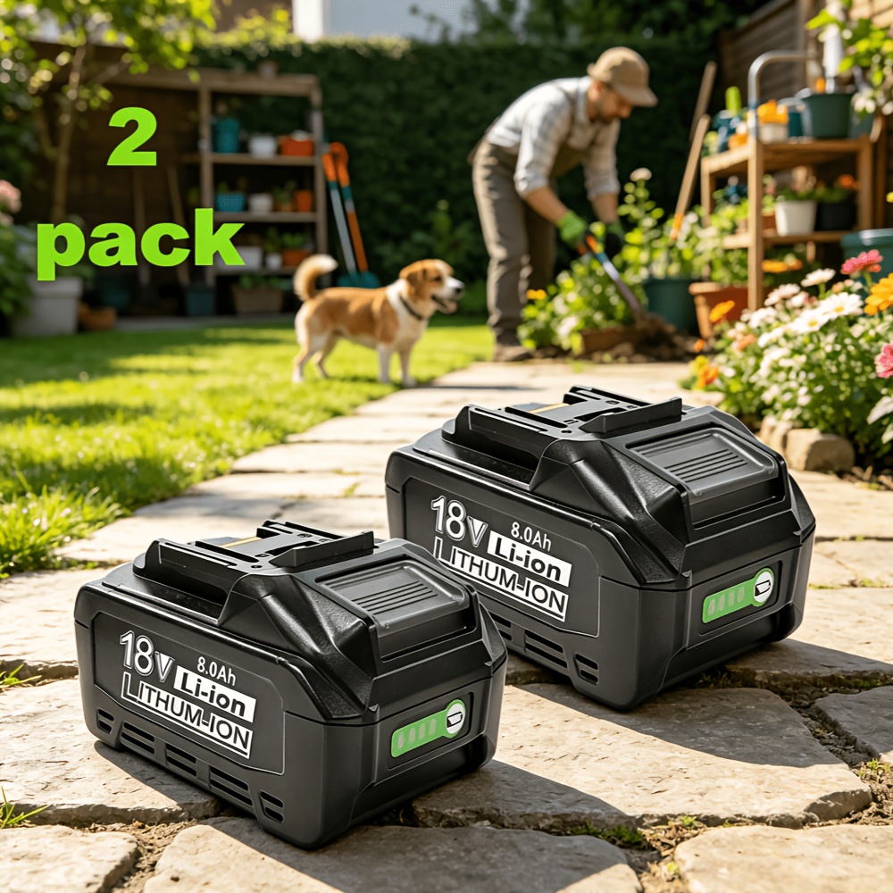 TEMU PAK DE 2 Batteries de remplacement 8.0Ah pour Ma-kita 18V Lithium-Ion Compatible avec BL1890B BL1860B BL1850B BL1840B BL1830B BL1815 Batterie de