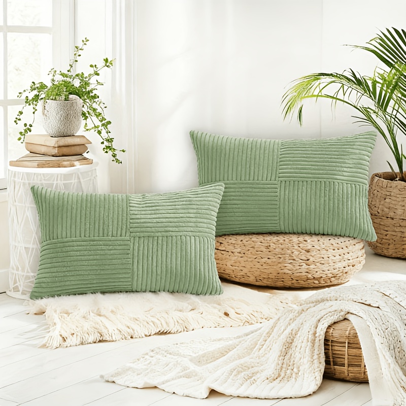 TEMU 2-pack Minimalist Throw Pillow Covers, Cushion Covers, Clean Soft Comfortable, Zipper Closure, Machine Washable, Suitable For Sofa, Living Room,