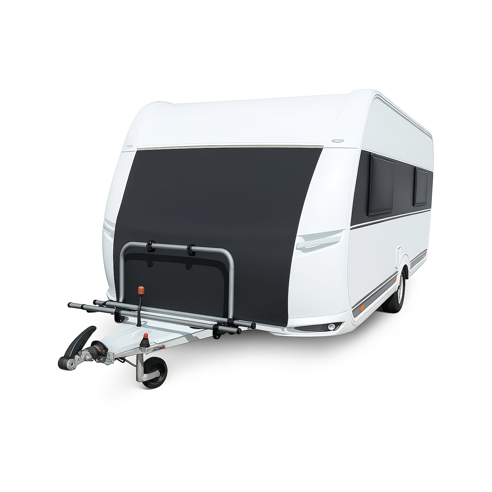 Rv Trailer Front Windshield 200x160cm Front Cover Towing Cover Black With Keder Piping And Hook Insect Screen