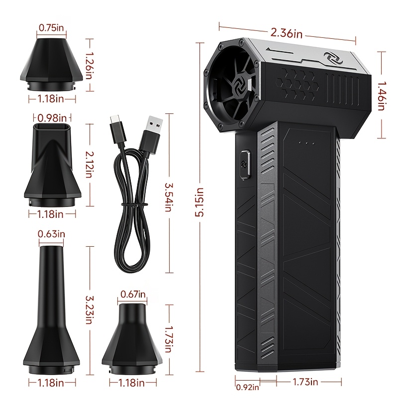 150000 rpm   fan handheld dust blower with usb adjustable wind speed for dust charcoal leaves quick cooling button control ideal for camping computer keyboard cleaning gift for men christmas present Product details 3