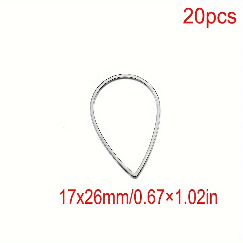 TEMU 20pcs 304 Stainless Steel Frames Charms Diy Earrings Pendants Round Drop Hexagon Blank Bezel For Resin Jewelry Making Diy Findings