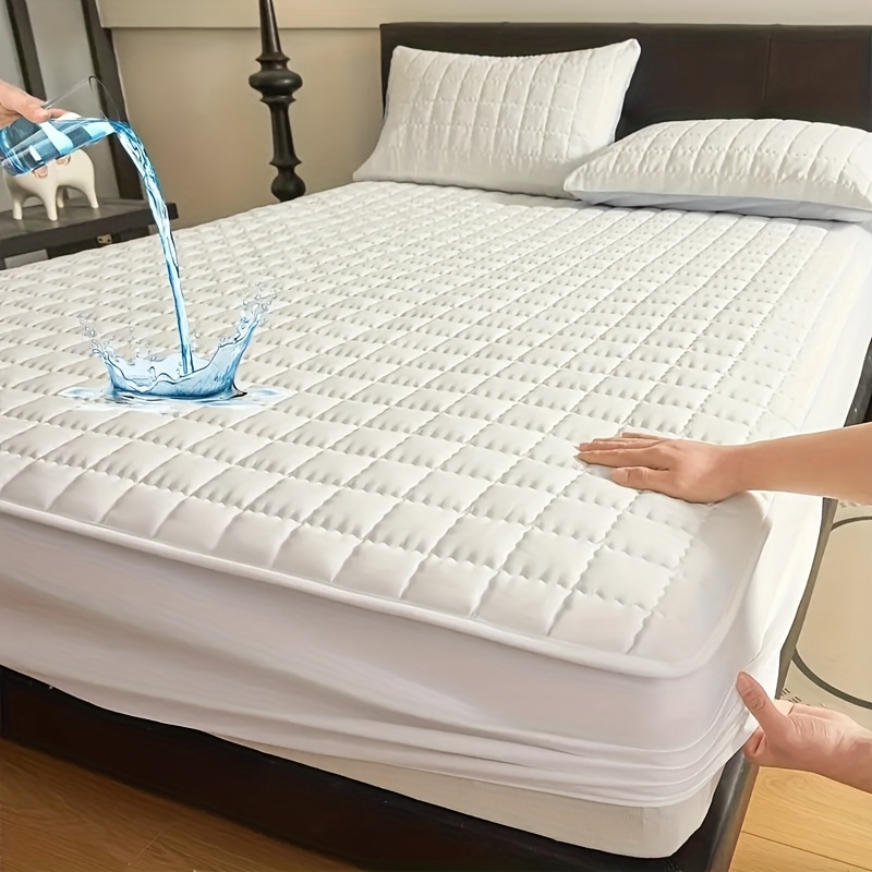 1pc Quilted Mattress Protective Cover - Soft & Waterproof Mattress Protector, Fitted Sheet-Compatible Bedding Cover for Bedroom/Guest Room, 7 Colors Available(Excluding Pillowcase)