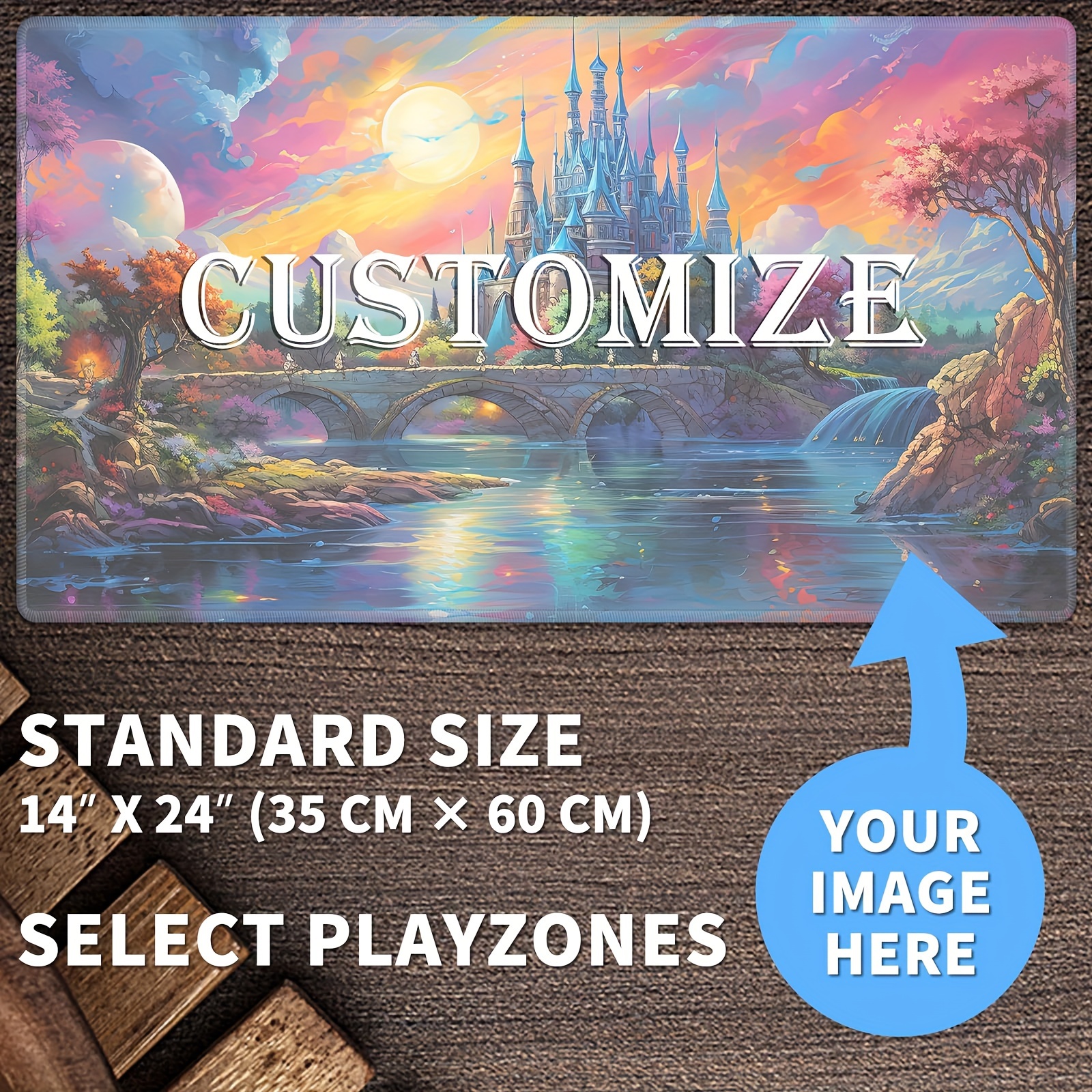 

Customizable Game Mat For Party Games And Tcg, Diy Personalized Table Playmat With , Rubber Gaming Mat For Players Aged 14+, Compatible With Trading Games