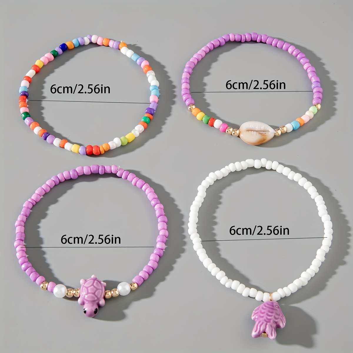 Beach Style Rice Bead and Shell Anklet Set for Women Dance Party