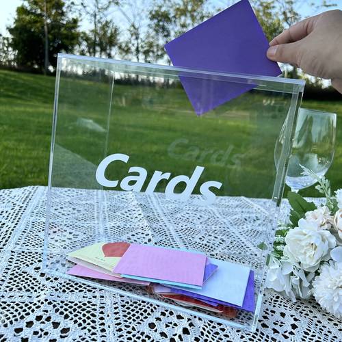 modern acrylic card box 10 5 5 inches wedding graduation party baby shower