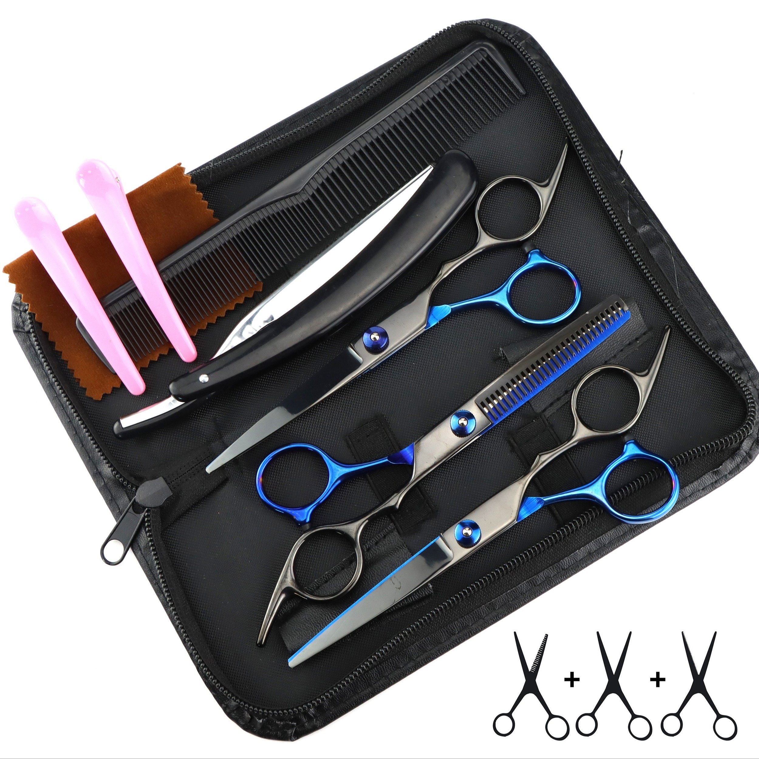 

9pcs Haircut Set , Cutting And Thinning , Haircut Set, Unisex, - Optional