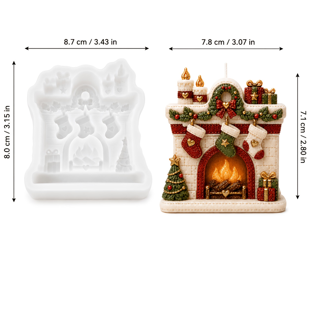 TEMU Stampo CIBATU riutilizzabile a forma di natalizio per candele, e artigianato in resina - Stampo in silicone facile da sformare con calze appese,