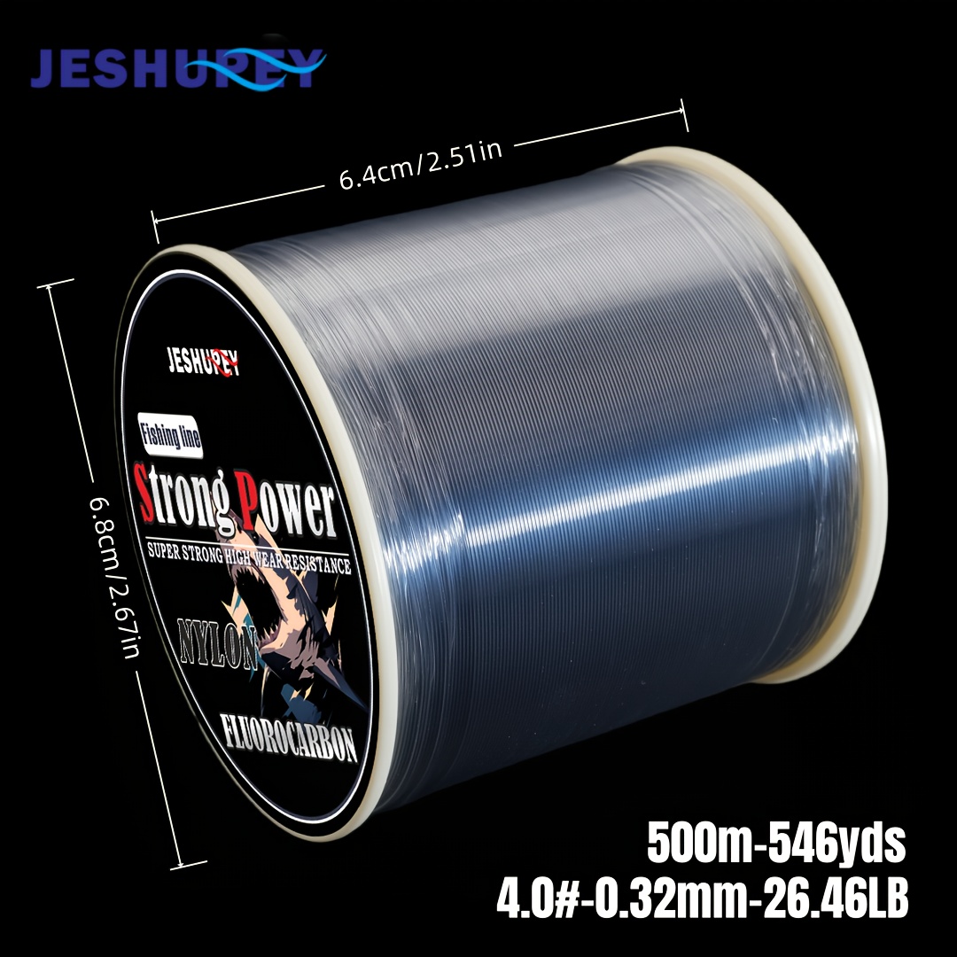 TEMU Línea de pesca de nylon fluorocarbono de 500M de , invisible, rápida, equipo de pesca de , pesca , pesca en hielo, línea de pesca de material de