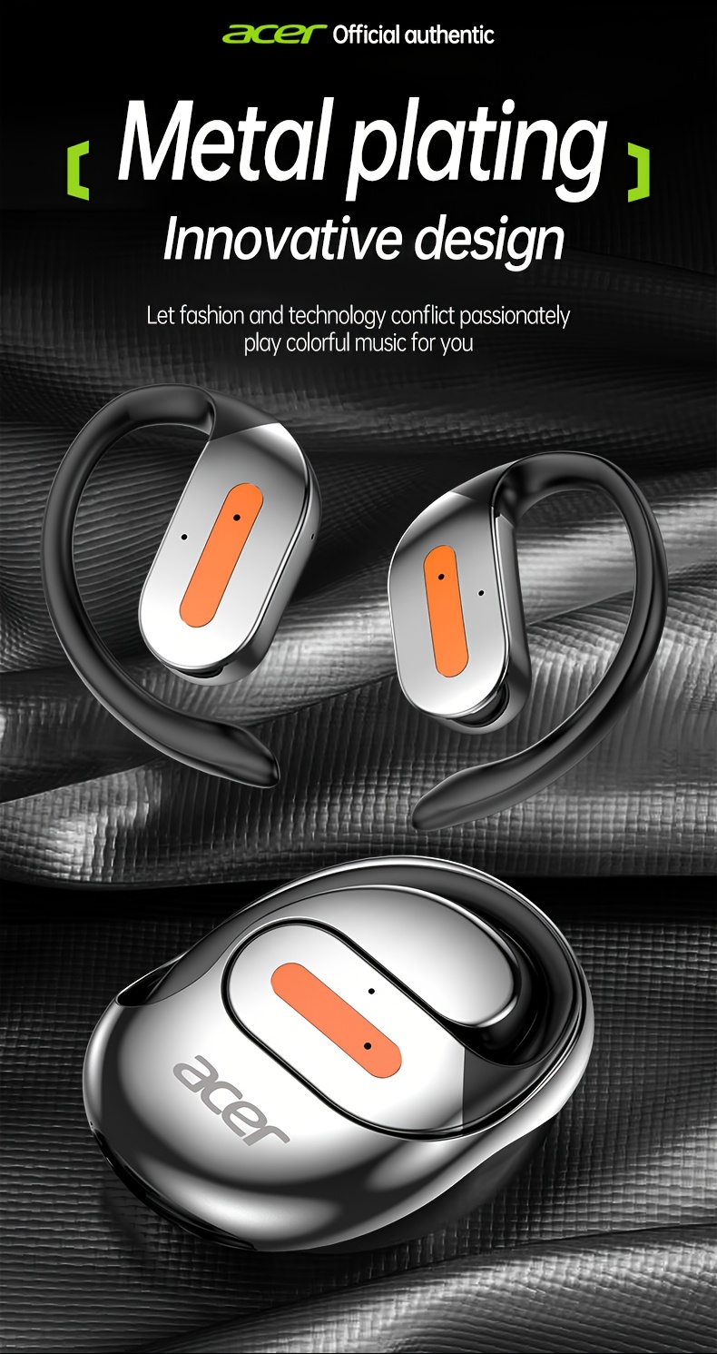 Exclusive Acer True Wireless Earphones with Microphone, TWS Headphones, Touch Volume, Wireless Sports Earhooks, LED Display Charging Case, Half Open Back, HD Talk, Compatible with Mobile Phones, Rechargeable Battery, Type-C Charging, Suitable for Adults 14 Acer True Wireless Earphones with Microphone, TWS Headphones, Touch Volume, Wireless Sports Earhooks, LED Display Charging Case, Half Open Back, HD Talk, Compatible with Mobile Phones, Rechargeable Battery, Type-C Charging, Suitable for Adults
